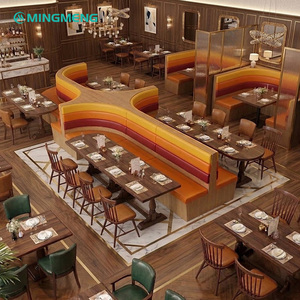 Conjunto de Muebles Comerciales, Mesa Cuadrada y Silla Tapizada en Cuero, Asientos de Alta Gama Personalizados para Restaurante - Product Image 1