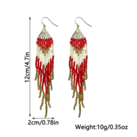 AHAYA Boucles d'oreilles pendantes à pampilles perlées colorées style bohème en alliage de cuivre, accessoire de mode féminin pour sublimer votre style