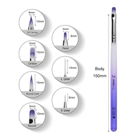 Pinceaux à gel pour ongles de qualité supérieure, couleur dégradée, ensemble de pinceaux à ongles personnalisés en Kolinsky/Nylon pour la création d'art sur ongles