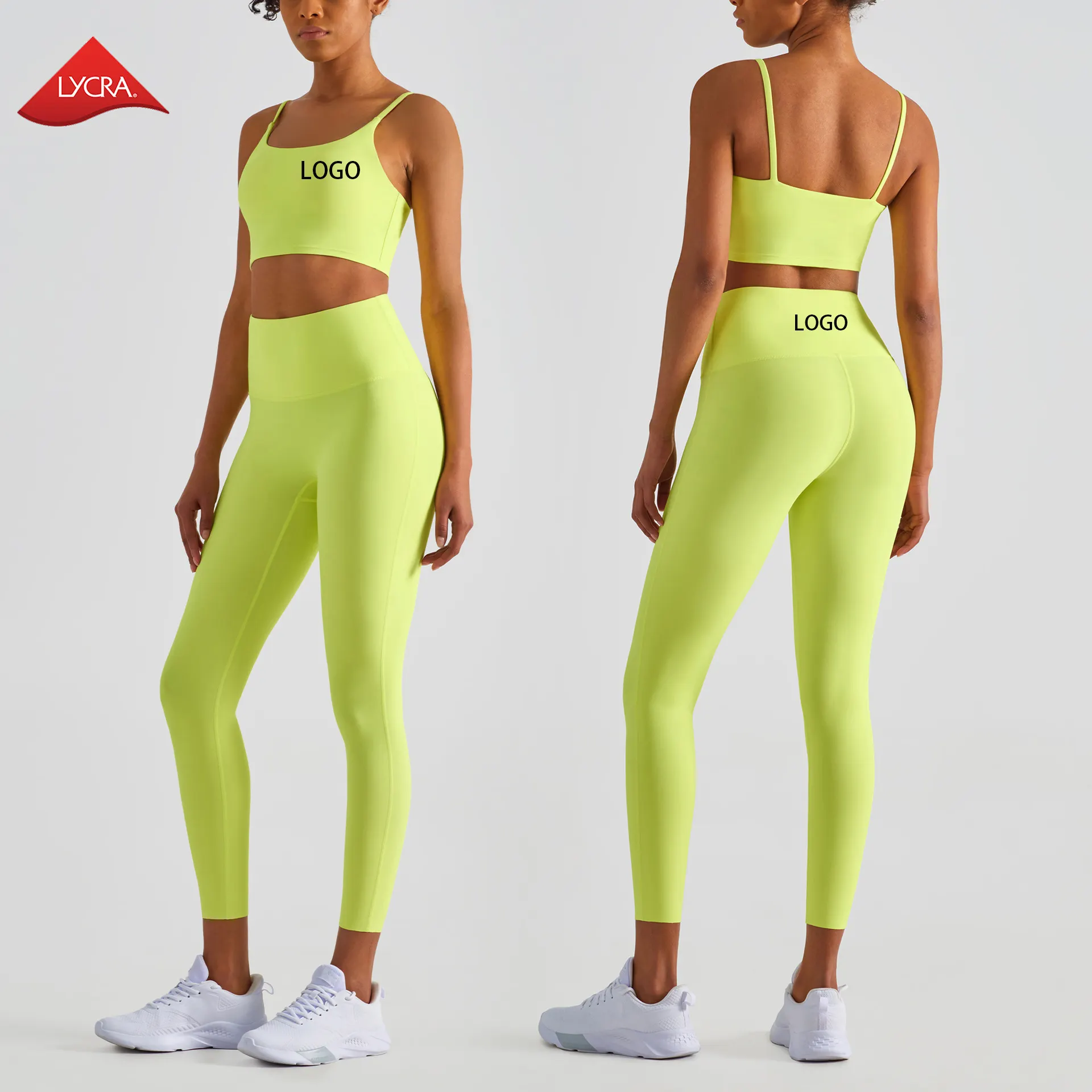 New Arrival 80% Nylon 20% Lycra Spandex Fabric Gym Fitness Yoga Set Women Workout Sports Clothing Bra And Leggings 2 Piece Set