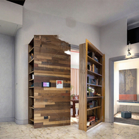 Porte intérieure en bois massif secrète et cachée avec charnière de bibliothèque invisible, rotation à 180 degrés pour appartement, design moderne