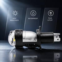 Phare de moto H4 24W avec projecteur, faisceau haut et bas, ampoule à lentille, boîtier noir étanche pour moto