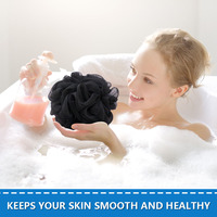 Gmagic Offre Spéciale Black Mesh Shower Loofah Pouf Ball Bamboo Charcoal Bath Sponge For Body Exfoliating