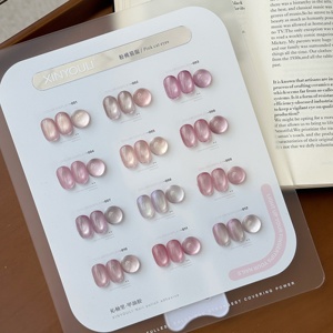 Kit de vernis à ongles gel UV 12 couleurs, écologique, végétalien, non toxique, sans HEMA, effet magnétique, French Luxury, rose œil de chat, pour salon et usage DIY - Product Image 2