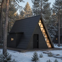 Maisonnette préfabriquée de luxe en bord de ruisseau, solution clé en main pour la construction de maisons d'hôtes touristiques pour entrepreneurs, modèle S500 A-Frame.
