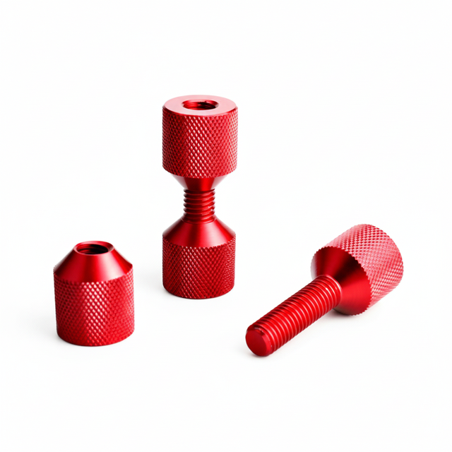 Wugeon 2pcs 1-1/8inch Aluminum Flange Alignment Pin Set with Shoulder Washer and 2 Holes Black/Red Color
