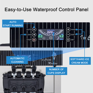 220Vテーブルトップポータブルアイスクリームマシン自動3フレーバーミニ小型アイスクリームマシン - Product Image 5