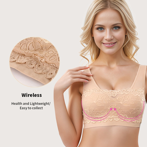 S-SHAPER grande taille <span class=keywords><strong>femme</strong></span> respirant nude soutiens-gorge dentelle couleur unie sans couture sous-vêtements push-up soutien-gorge avec conception dos nu pour adultes - Product Image 2