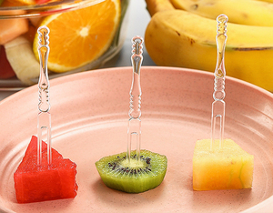 Accessoires de vaisselle jetable petite fourchette en plastique transparent fourchette à emporter pour salade de fruits dessert collation gâteau fête <span class=keywords><strong>avant</strong></span>-goût - Product Image 6