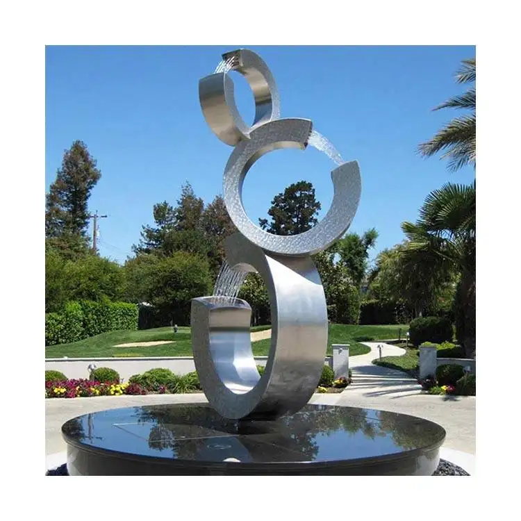 Modern Outdoor Popular Design Welding Large Metal Art Abstract Sculpture Stainless Steel Water Fountain