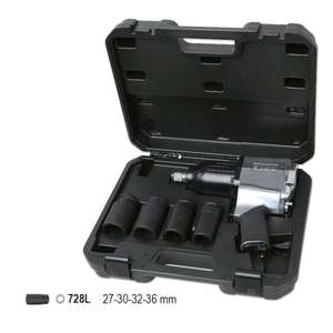 BETA - 019280104 Surtido de una llave de impacto reversible y cuatro tomas de impacto, LLAVES DE IMPACTO DE AIRE de serie larga - Product Image 3