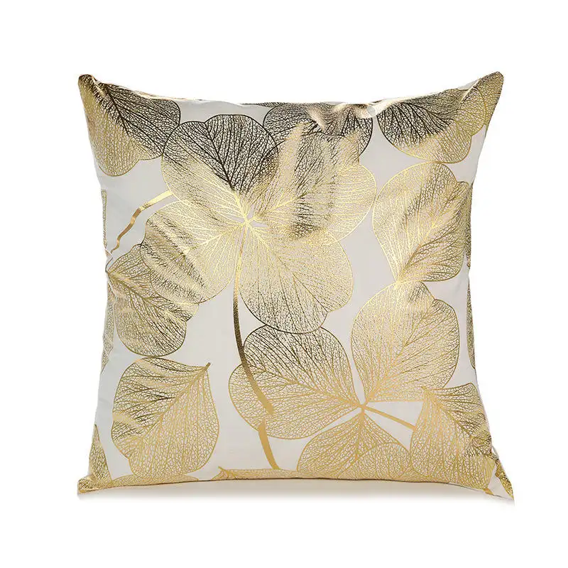 Branco E Ouro Lance Pillow Covers Modern Luxury Pillow Case Foil Imprimir Capa De Almofada De Veludo Para Decoração De Casa