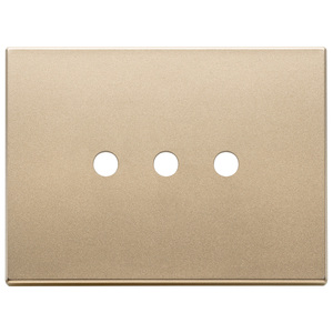 Satin Gold 3 Gang Wall <b>Plate</b> 12.5x9.5 Cm For <b>Switches</b> - Product Image 1