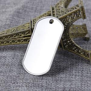 Placa de identificación chapada en acero inoxidable Etiqueta de perro en blanco con acabado brillante - Product Image 6