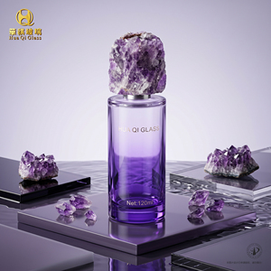 Botella de <span class=keywords><strong>Perfume</strong></span> de Vidrio de Lujo Personalizada de 100 ml con Tapa de Textura de Cuero, Botella de Fragancia de Vidrio Vacía para Hombres y Mujeres - Product Image 3