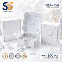 Boîte d'expédition de Noël personnalisée en carton ondulé imprimé, emballage cadeau couleur avec logo, vente en gros directe usine