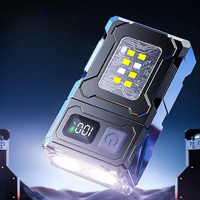 Mini lampe torche solaire en alliage d'aluminium pour le camping en plein air, multi-outils EDC, rechargeable par USB, porte-clés, lampe de poche zoomable et à intensité réglable