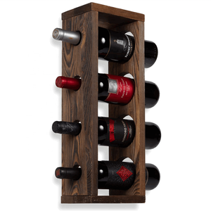 Estante de Pared para 4 Botellas Estilo Shabby Chic, 100% Madera de Pino, Decoración del Hogar Conveniente, Estante para Copas de Vino de Madera Más Vendido - Product Image 1