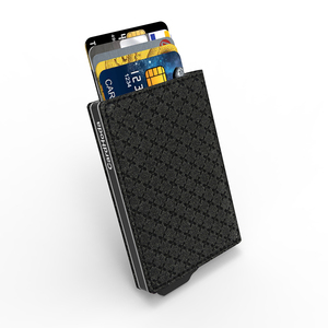 CardHoda Slim PU Leather Card Holder Geometric Pattern Minimalist <b>Wallet</b> Unisex Short Length Anti-Theft <b>RFID</b> <b>Blocking</b> - Product Image 5