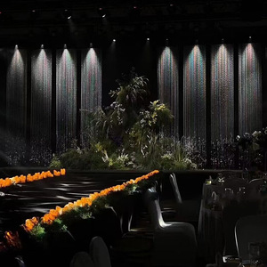 Catena di Perline in Ferro con Paillettes Acriliche Argento per Decorazione Palco Matrimoniale, Larghezza 30 CM, per Sale Banchetti e Hotel - Product Image 4