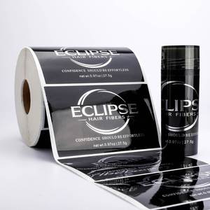 Étiquettes autocollantes rectangulaires en PET brillant Eclipse Hair Fibers pour produits de soins personnels - Product Image 1
