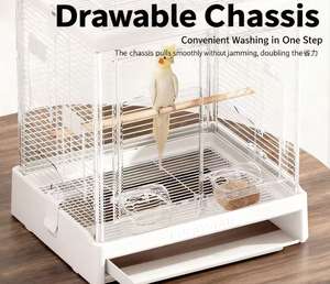 Gabbie per Uccelli <span class=keywords><strong>Decorative</strong></span> di Lusso Stile Villa a Fili Orizzontali per Uccelli Pappagalli Piccioni Classiche in Ferro con Bottone in Plastica Solide Calde e Traspiranti - Product Image 2