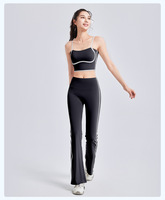 Nouvel ensemble de vêtements de sport pour femmes à taille haute, tenue de yoga sans couture, coupe ajustée, haute élasticité, ensemble de sport 2 pièces