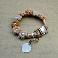 Accessoire élégant pour animaux de compagnie Collier de chien floral fait à la main personnalisé avec étiquette gravée gratuite