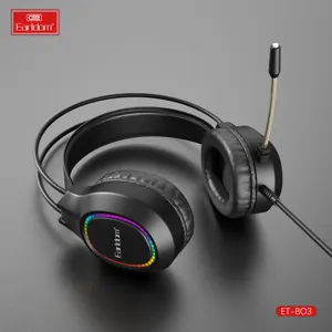 Earldom游戏耳机和耳机麦克风和RGB光电脑耳机游戏玩家，带立体声环绕声入耳式耳机