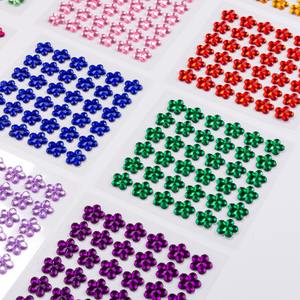 10mm 36개 꽃 모양 자가 접착형 라인스톤 스티커 크리스탈 보석 스티커 다양한 색상과 모양 - Product Image 3