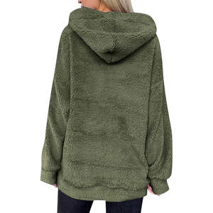 Épais chaud doublé de fourrure femmes à capuche mode veste à glissière avec poignets élastiques poches et capuche en fourrure pour un usage quotidien - Product Image 2