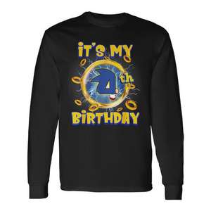 Camiseta de manga larga para fiesta familiar de cumpleaños, con la inscripción "It's My 4Th Birthday Boy" - Product Image 1