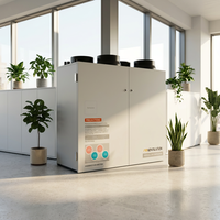 Unité de ventilation verticale à double flux Mia VMC 500m3/h avec contrôle à distance par application, récupérateur d'air mural, système de ventilation à récupération de chaleur, contrôle WIFI via application TUYA