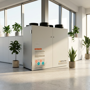 Unité de ventilation verticale à double flux Mia <span class=keywords><strong>VMC</strong></span> 500m3/h avec contrôle à distance par application, récupérateur d'air mural, système de ventilation à récupération de chaleur, contrôle WIFI via application TUYA - Product Image 1