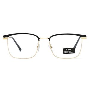 Half Rimmed Metal <b>Eyeglasses</b> 1.61 Pc Lens Blue Light Protection Semi <b>Frame</b> Single Vision Fashionable Photochromic Glasses - Product Image 5