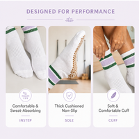 Chaussettes de yoga antidérapantes pour femmes, design confortable en coton tricoté, chaussettes à grip personnalisées, chaussettes de sport, de pilates et de yoga personnalisées avec logo