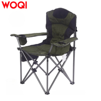 WOQI Chaise pliante moderne en tissu Oxford à structure en métal avec logo personnalisé-Mobilier d'extérieur portable pour jardin, parc et camping