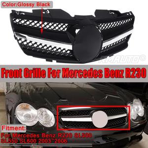 Grilles de calandre avant chromées RMAUTO pour Mercedes Benz Classe SL R230 SL500 SL550 SL600 2003-2006 Kit de carrosserie - Product Image 6