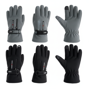 Guanti da sci invernali da uomo guanti Touch in pile al vapore con comoda copertura per le dita - Product Image 1