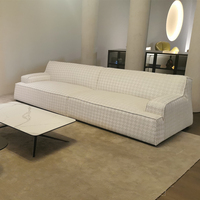 Design italien de luxe minimaliste intérieur tufté maison modulaire salon sectionnel cuir tissu canapé pour salle à manger projet de villa