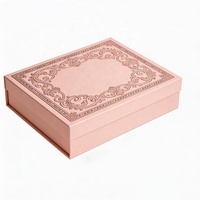 Boîte cadeau magnétique rose mat de luxe, logo personnalisé, emballage d'usine, carton rigide, papier pliable, laminage brillant