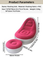 Canapé gonflable pliable avec repose-pieds, design moderne et simple, portable, pour l'extérieur, le salon et la maison
