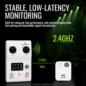 Sistema de monitoreo inalámbrico intraauricular VOXFULL de 24 GHz, sistema de monitoreo de audio estéreo/mono IEM para bandas, iglesias, escenarios y estudios. - Product Image 3