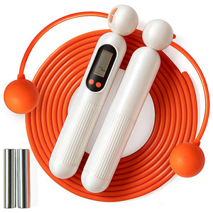 Electronic Counting Skip <b>Rope</b> With Weighted Balls For Children Fitness <b>Exercise</b> Indoor Use Cordless Version ABS Material - Product Image 1