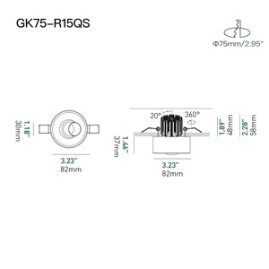 XRZLux - Lámpara de Techo Empotrada LED COB de Alto Lumen, 15 W, Redonda, Antideslumbrante, con Certificación <span class=keywords><strong>ETL</strong></span>, AC100V-120V - Product Image 5