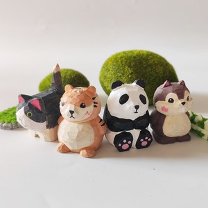 Figuras Decorativas <span class=keywords><strong>de</strong></span> <span class=keywords><strong>Madera</strong></span> Maciza Talladas a Mano con Temática Animal: Gatitos, Cachorros, Tigres, Pequeñas Manualidades <span class=keywords><strong>de</strong></span> Decoración para Escritorio - Product Image 3