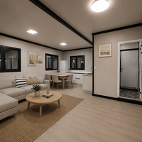 Casa Contenedor Expandible a Prueba de Huracanes de 20 Pies/40 Pies, Ensamblaje Rápido, Casa Modular Prefabricada