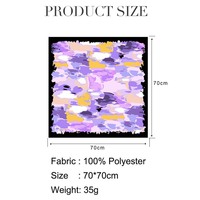 Foulard carré effet soie 70x70cm, bandana léger anti-UV pour l'été, grand foulard imprimé pour cheveux et cou pour femme
