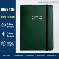 Cuaderno de Negocios de Cuero PU con Banda Elástica y Logotipo Personalizado de la Marca YT, Juego de Bolígrafos Metálicos, Encuadernación Cosida de Tapa Dura, para Oficina Corporativa