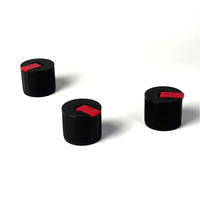 Bouchon à bec verseur côtelé noir mat rouge 28/415, bouchons de distribution en plastique de 28 mm pour bouteilles de produits chimiques